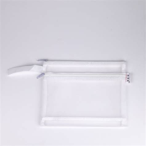 Buy Mesh Nylon Double Zipper Multipurpose Pouch in White (A5) | Mango ...