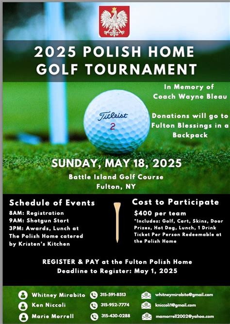 Polish Home Golf Tournament ~ Battle Island Golf Course, 153 W 1st St S ...