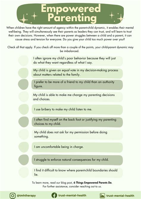 Parenting Worksheets | Therapy Worksheets | Trust Mental Health