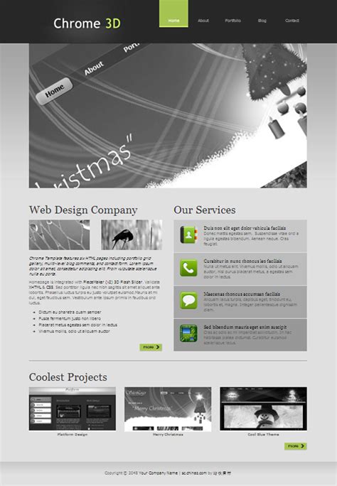 3D设计企业CSS网页模板_站长素材