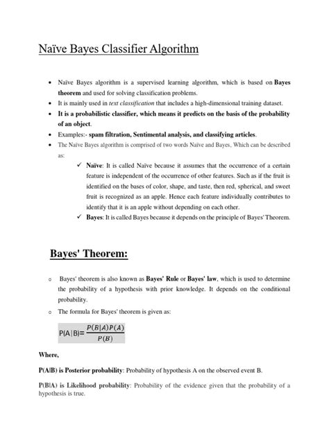 Image result for Naive Bayes Classification Algorithm