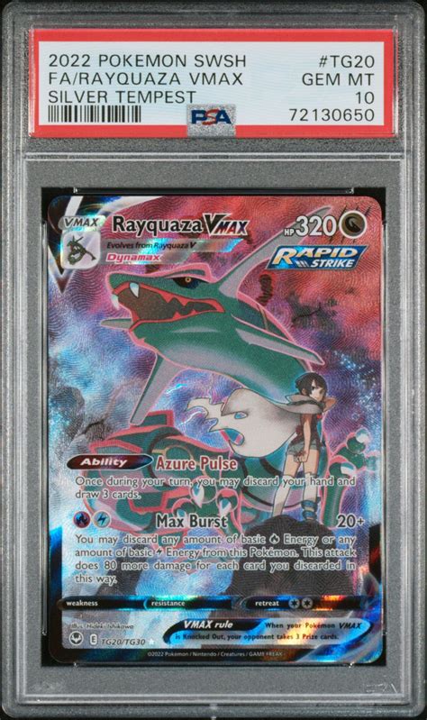 2022 Pokemon Sword & Shield Silver Tempest Tg20 Full Art/rayquaza Vmax ...