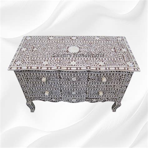 Estelle Bone Inlay 2 Drawer Chest Brown – Luxury Handicrafts