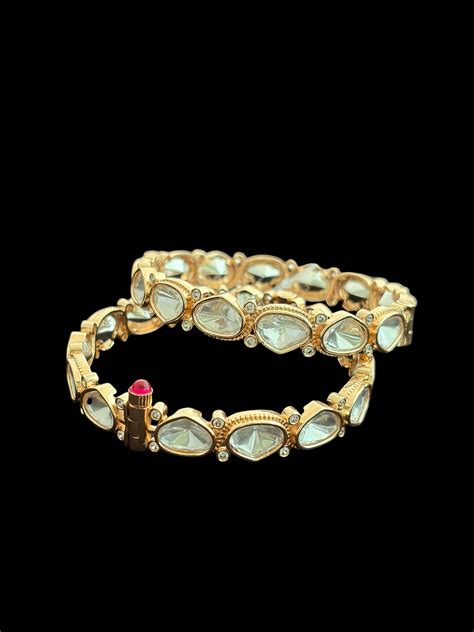 MS(571)Openable single line Polki bangle – Shree Rishab Jewellers
