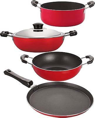 Buy Nirlon 4 Piece Non-Stick Oil Free Pot and Pan Combo Utencil Set ...