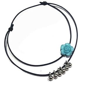 Buy GURJARI JEWELLERS Adjustable Black Thread Anklet with Oxidised ...