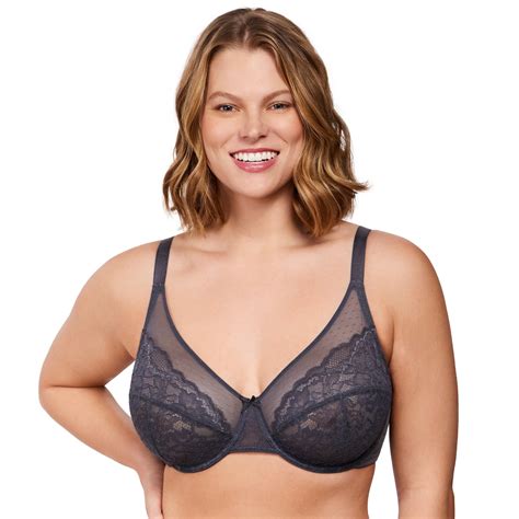 HSIA Plus Size Bras, Full Coverage Unlined Lace Minimizer Bra, Dark ...