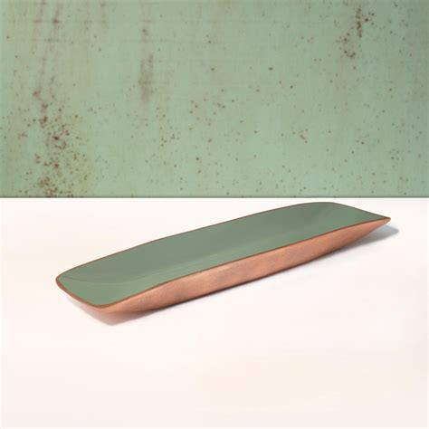 sap green metal-enamel fusion platter - Ellementry – ellementry