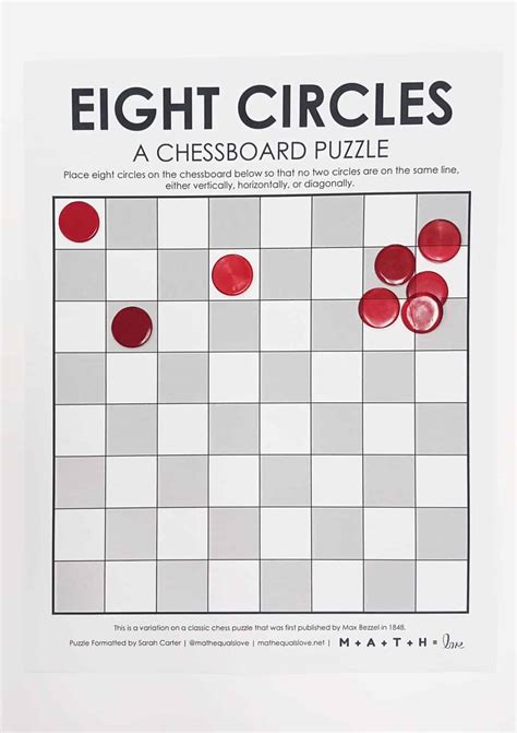 8 Queens Puzzle (Free Printable PDF for the Classroom)