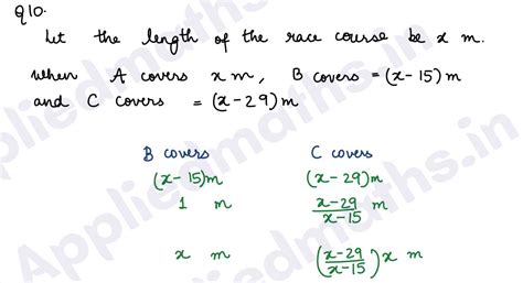 Q10. In a flat race, A beats B by 15 m and C by 29 m. When B and C run ...