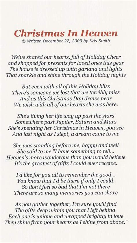 Christmas in Heaven Poem