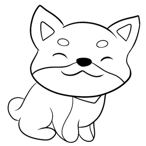 Cartoon hund niedlich tier gekritzel kawaii anime malseite niedlich ...