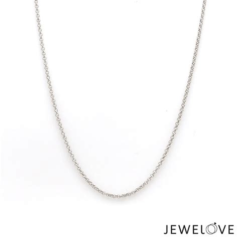 Jewelove™ Chains 1mm Platinum Round Links Japanese Chain for Women JL ...