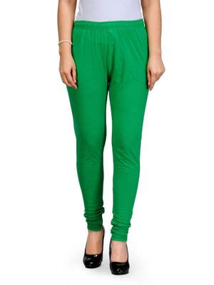 Buy Rangriti Women Green Cotton Leggings (S) Online