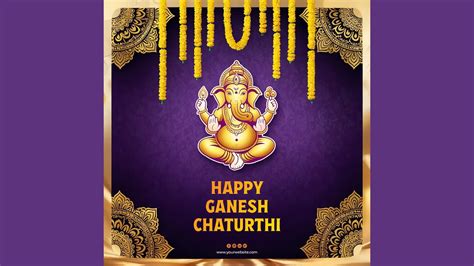 Luxurious Ganesh Chaturthi Instagram Post With Purple And Gold Design ...
