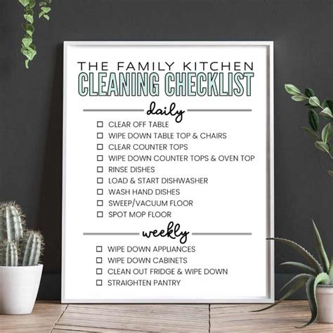 Free Printable Kitchen Cleaning Checklist to Get Your Family Helping Out