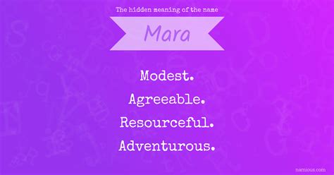 The hidden meaning of the name Mara | Namious