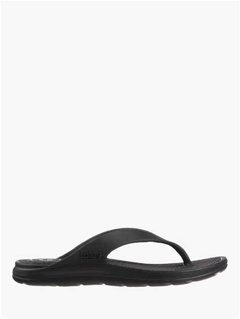 totes SOLBOUNCE Men's Toe Post Sandals, Black