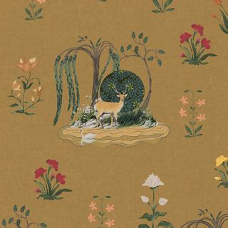 Malhar Indian Wallpaper Roll in Mustard Color | Life n Colors