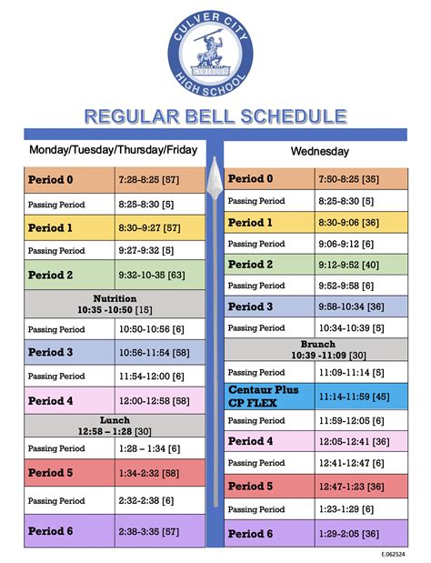 BELL SCHEDULE - About Us - Culver City High School