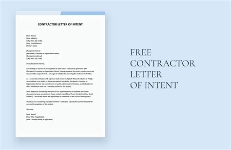 Letter Of Intent Subcontractor Agreement Template - Infoupdate.org
