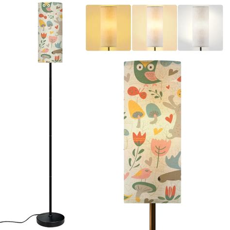 Modern Standing Floor Lamp Seamless cute forest animals flowers ...