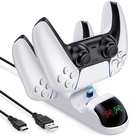 PS5 Controller Charger, Dual Controller Charger for PS5 with Indicator ...