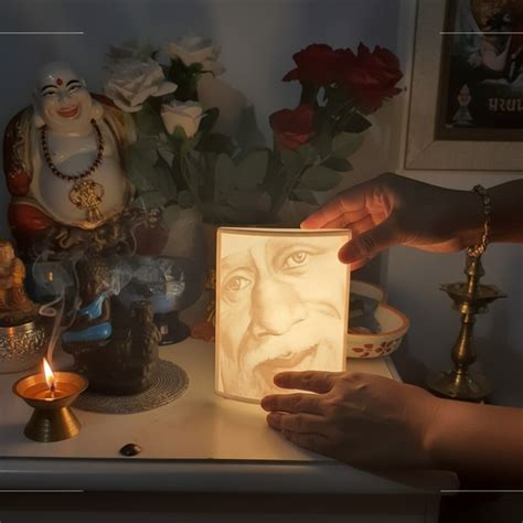 Sai Baba Lithophane Night Lamp - 3D Spiritual Light – The Sculpt Studio