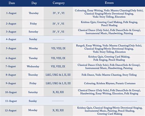 Schedule