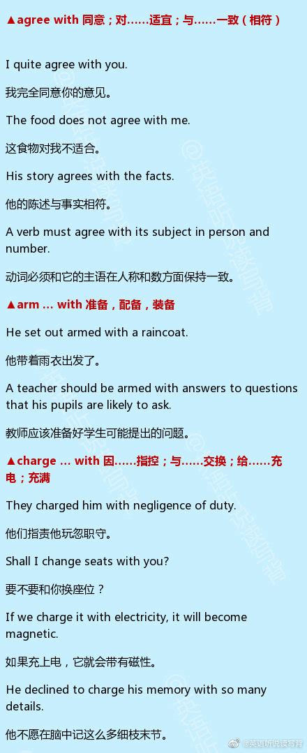 英语中“动词+with”的常见搭配，你都会用哪几个？