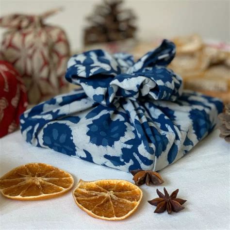 Indigo Blue Print Dāman Furoshiki Fabric Gift Wraps - Singles & Sets ...