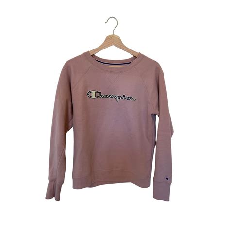 Champion Sweatshirt Dusty Pink Hoodie Women's Size... - Depop