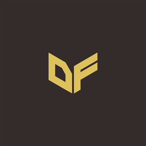 DF Logo Letter Initial Logo Designs Template with Gold and Black ...