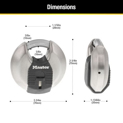 Master Lock Heavy Duty Shrouded Outdoor Keyed Padlock, 2-3/4-in Wide x ...