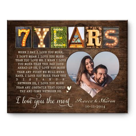 7th Wedding Anniversary Gift, 7 Year Anniversary Gift, 7th Anniversary ...