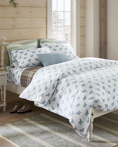 Holiday Mini-Print Organic-Cotton Percale Duvet Cover | Garnet Hill