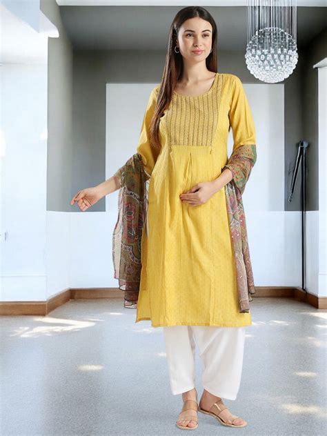 CLASSIC ETHNIC MATERNITY KURTA SET FOR WOMEN – Trueshapestore