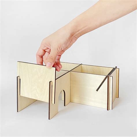 Buy Small Hamster House Wooden Hideout Multi Chambers L-Shape Habitat ...