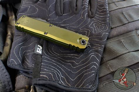 Microtech UTX-85 OTF Knife- GEN IV- Double Edge- OD Green Handle- Blac ...