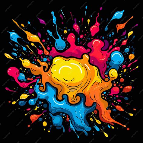 Splatter graffiti spot stain ink spray splash blob watercolor paint liquid round graphic grunge ...