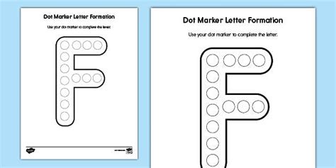 Uppercase Letter F: Dot Marker Letter Formation Worksheet