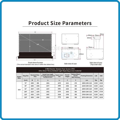VIVIDSTORM S PRO P Motorized Tension Floor Rising UST ALR Perforated ...