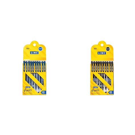 Linc 0.6 mm Glycer Smooth Ball Pen Card Pack | Blue Ink | Set of 10 0.6 ...