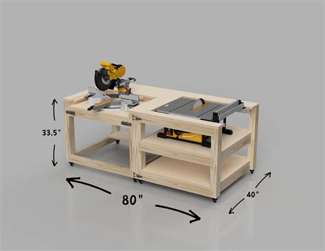 Table Saw Miter Saw Workbench Plans Modular Mobile Table Saw Miter Saw ...