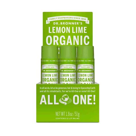 Dr Bronner Organic Lip Balm Lemon Lime 4g - Evergreen Health & Wellness ...