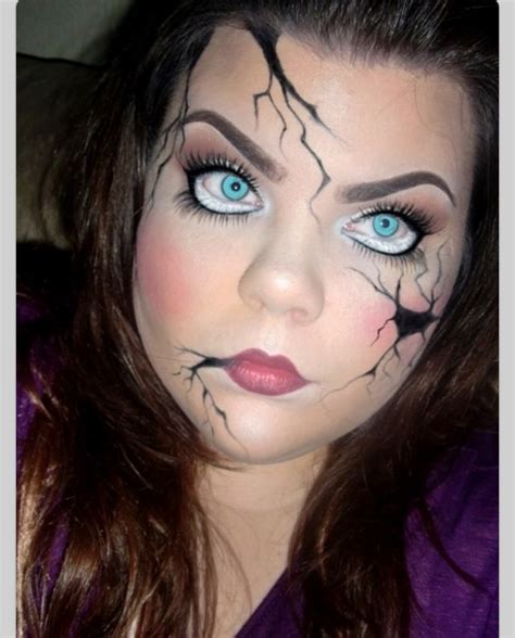 broken doll makeup easy