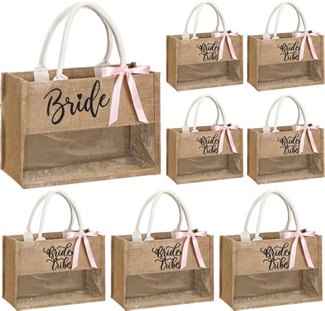 Amazon.com: Sanwuta 6 Set Bridesmaid Canvas Tote Bags for Women Canvas ...