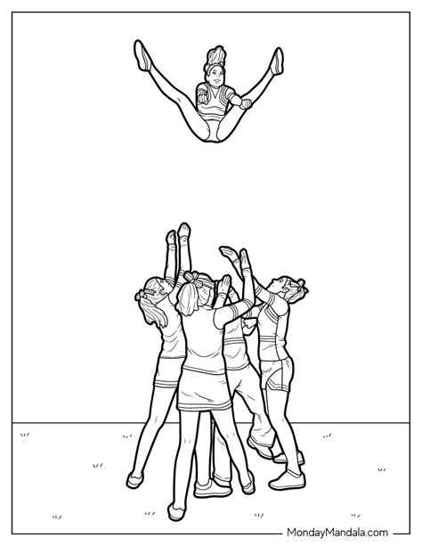 20 Cheerleading Coloring Pages (Free PDF Printables)