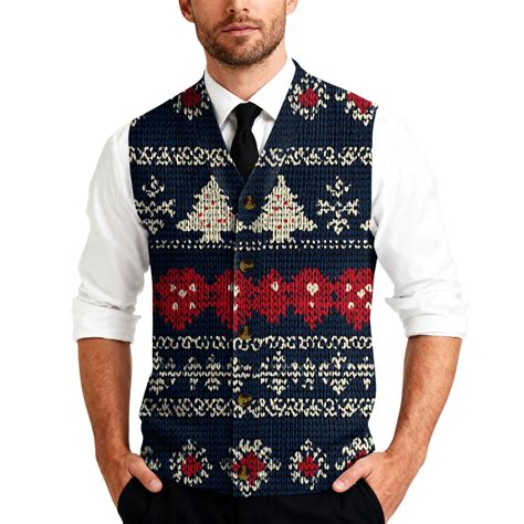 Resicozy Mens Christmas Sweater Vest Funny Xmas Printed Holiday Vests V ...