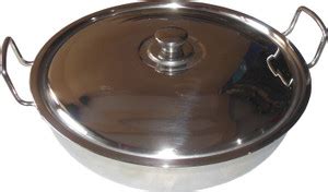 VINOD SS Kadai 30cm Kadhai 30 cm diameter with Lid 5.8 L capacity Price ...